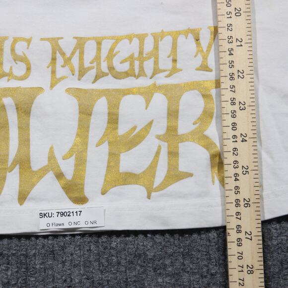 Y2K Affliction Type T Shirt Mens M White Grunge Goth Skater AOP Grunge Rare - Picture 7 of 7